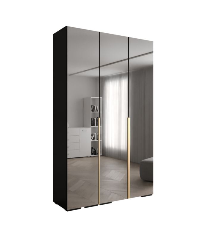 Szafa uchylna Abiks INOVA lustro wz.1 szer.150cm (czarny/złoty)