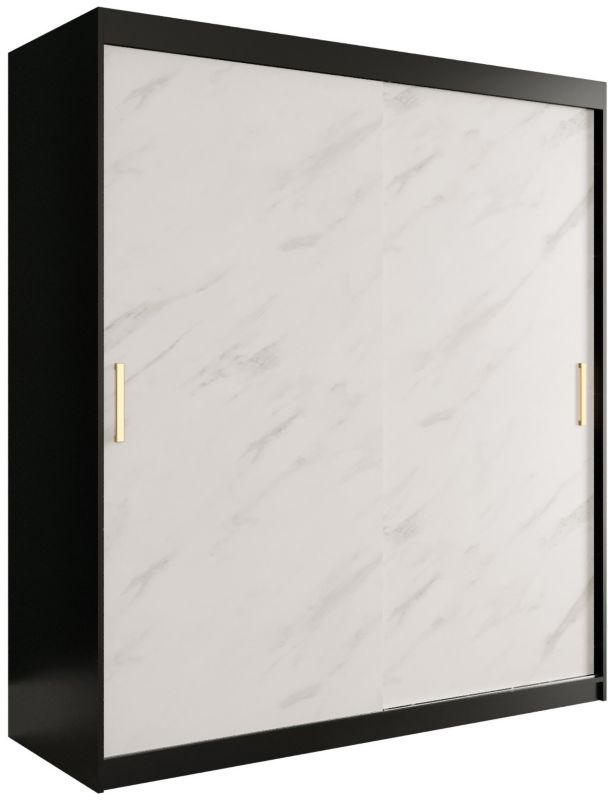 Szafa przesuwna Garderoba Abiks Marmur T 180 czarny + biały 1 szt.