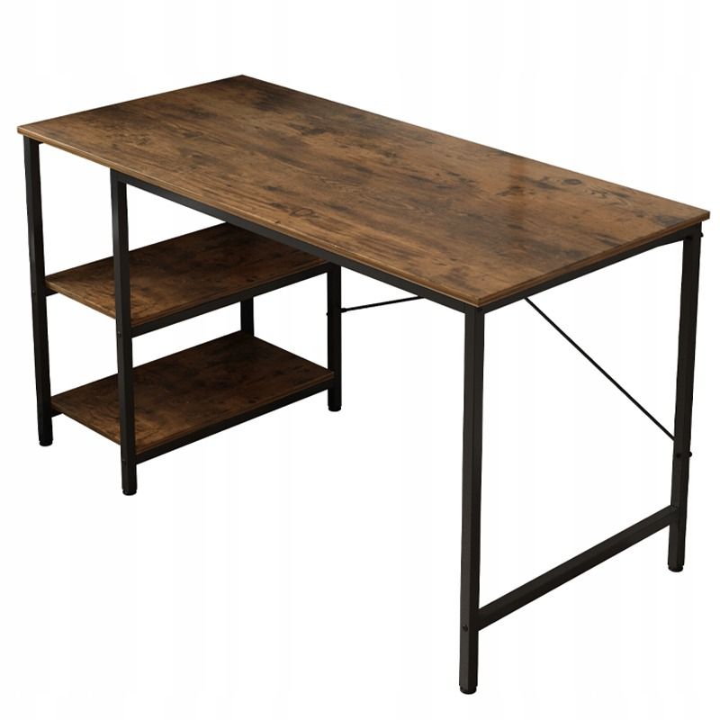 Biurko komputerowe Rebiko metalowe loftowe z regałem 1 szt.