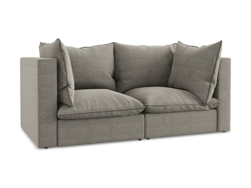 Modułowa sofa 2-osobowa LaMiaSofa RAVENNA z tkaniny bouclé 180x90 cm szary 1 szt.