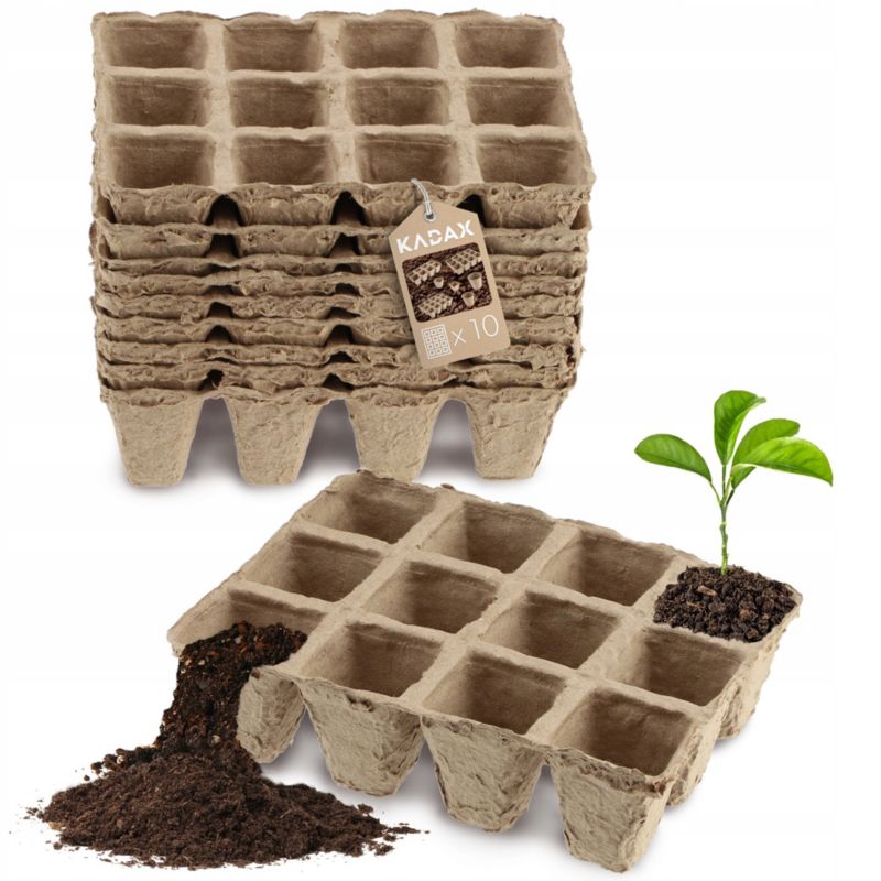 Doniczki KADAX Torfowe Rozsadowe Biodegradowalne Rozsady Sadzonki 10x12szt