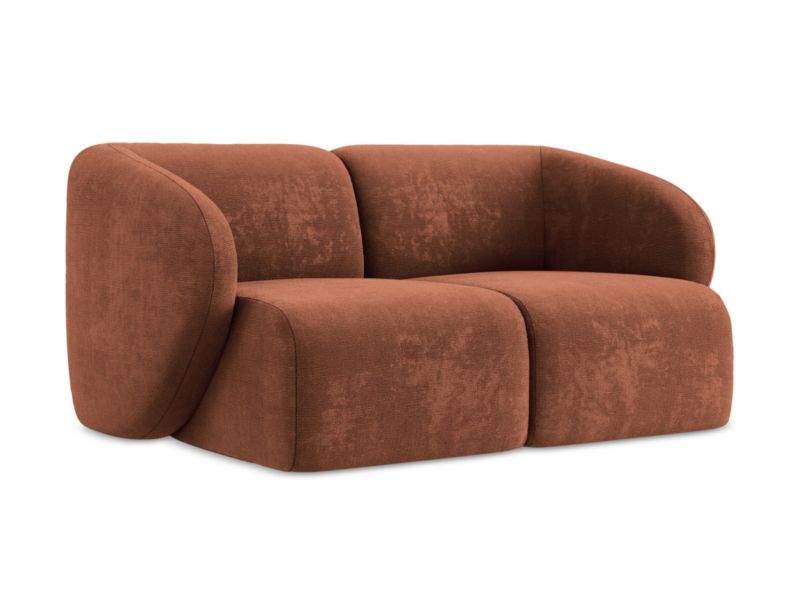 Modułowa sofa 2-osobowa LaMiaSofa CERVO z tkaniny szenilowej 174x94 cm terakota 1 szt.