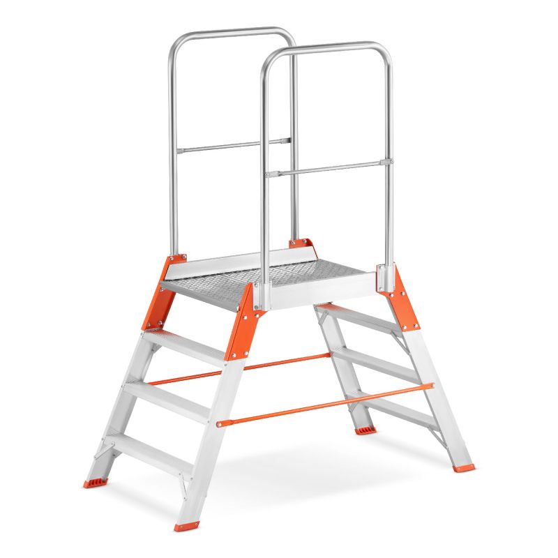 Drabina ALOSS magazynowa podest dwustronny 4 stopnie 2,87m TUV 1 szt.