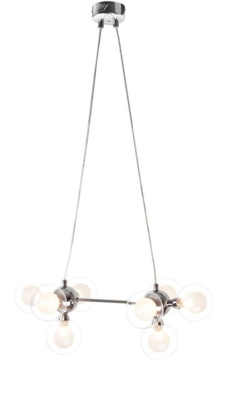 Lampa wisząca Rabalux Briella chromowana biała wym: 93 x 58 x 9 cm 8xG9 x 1 szt.