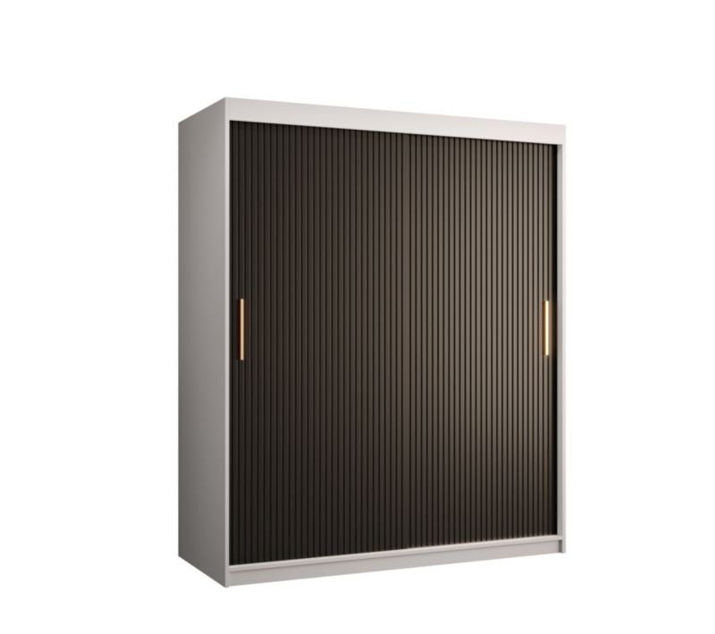 Szafa przesuwna Abiks RIFLO SLIM 1 150 biały mat + czarny mat 1 szt.