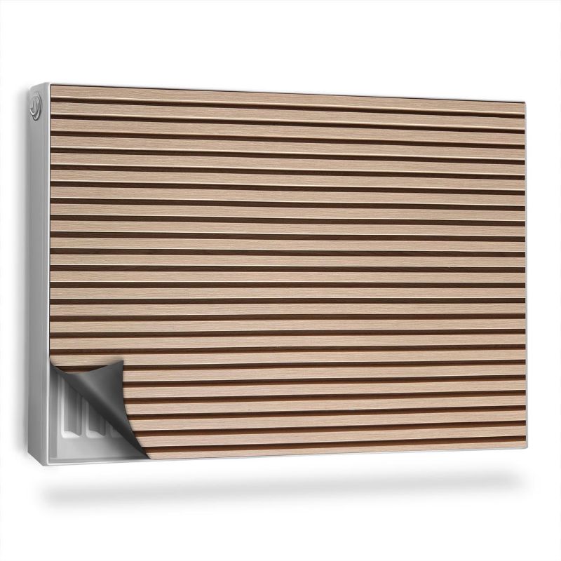 Dekoracyjna osłona mata na kaloryfer Wallfluent 90x60 cm Jasne drewniane poziome lamele 1 szt.