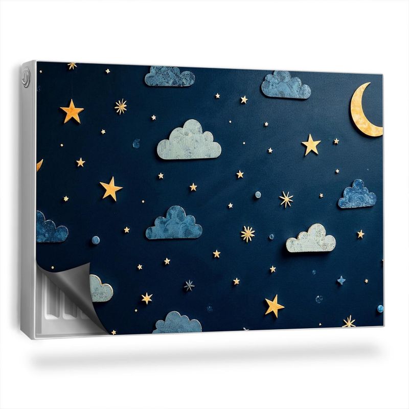 Ozdobny magnes na kaloryfer Wallfluent 90x60 cm Gwiazdy i księżyce 1 szt.