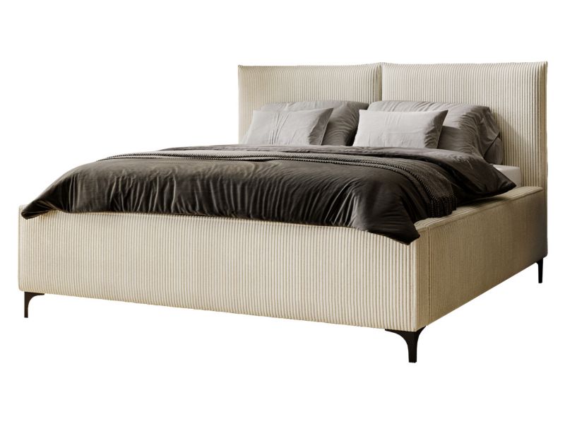 Łóżko tapicerowane MIRJAN 24 z pojemnikiem Leon Sztruks 120 waniliowy 1 szt.