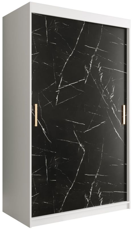 Szafa przesuwna Garderoba Abiks Marmur T 120 biały + czarny 1 szt.