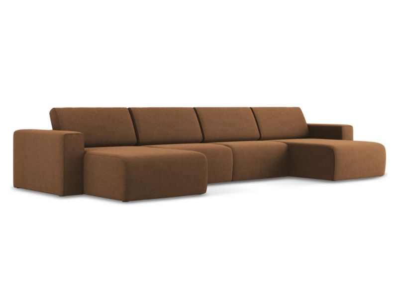 Sofa modułowa panoramiczna LaMiaSofa CASERTA z tkaniny strukturalnej 404x167 cm terakota 1 szt.