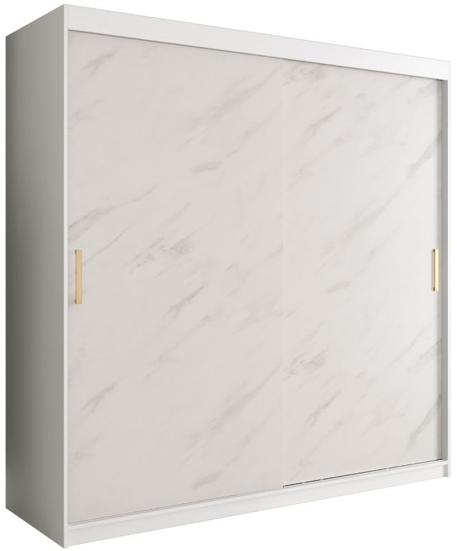 Szafa przesuwna Garderoba Abiks Marmur T 200 biały + biały 1 szt.