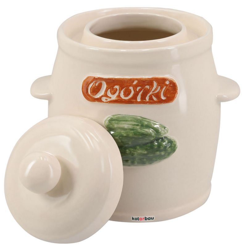 Beczka kamionkowa KOTARBAU z pokrywką biała 3 l 1 szt.