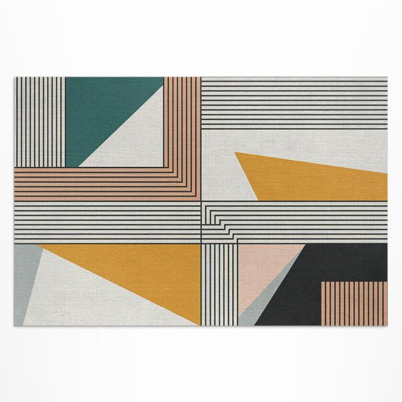 Dywan Winylowy Z Nadrukiem Wallfluent 60x90 cm Geometria Bauhaus 1 szt.