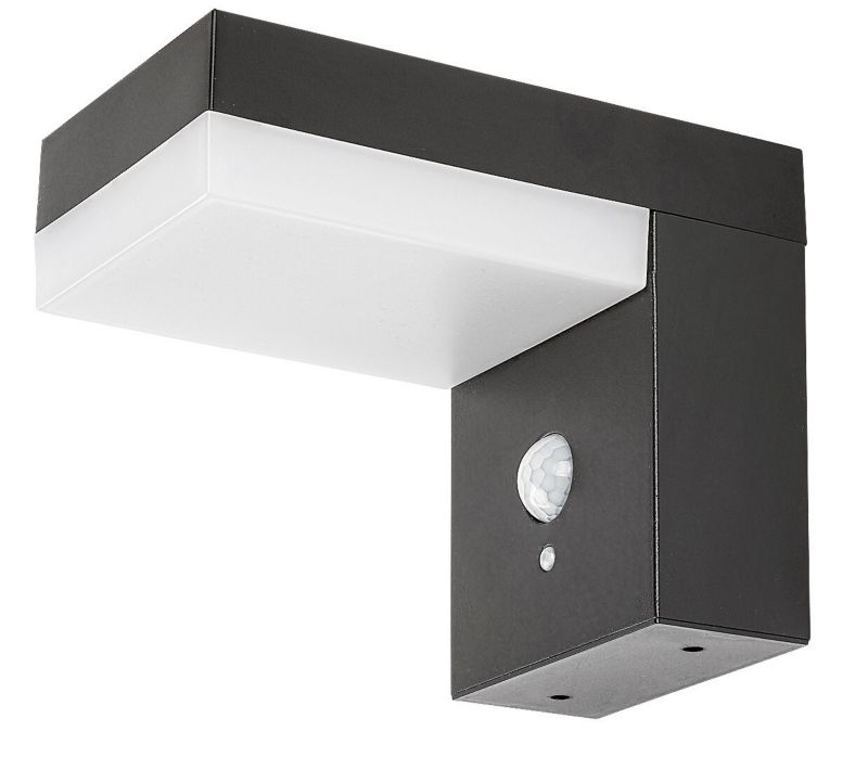 Kinkiet solarny z czujnikiem Rabalux Zrebar czarno-biały LED 6W 4000K 450lm IP44 wym: 12,5 x 9,5 x 16,5 cm aluminium - 1 szt.