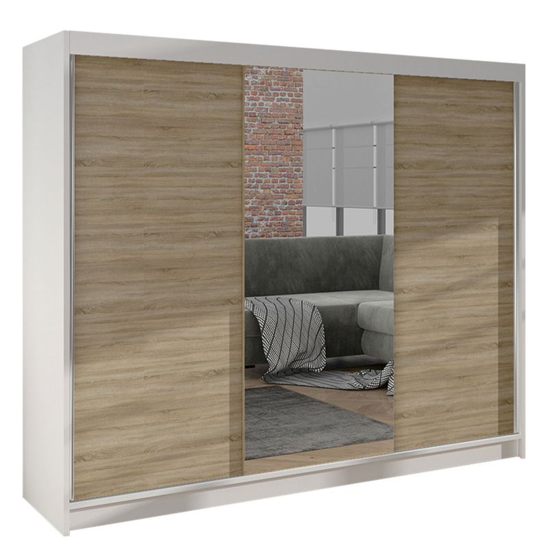 Szafa MIRJAN 24 z drzwiami przesuwnymi Derby I biały/dąb sonoma 1 szt.