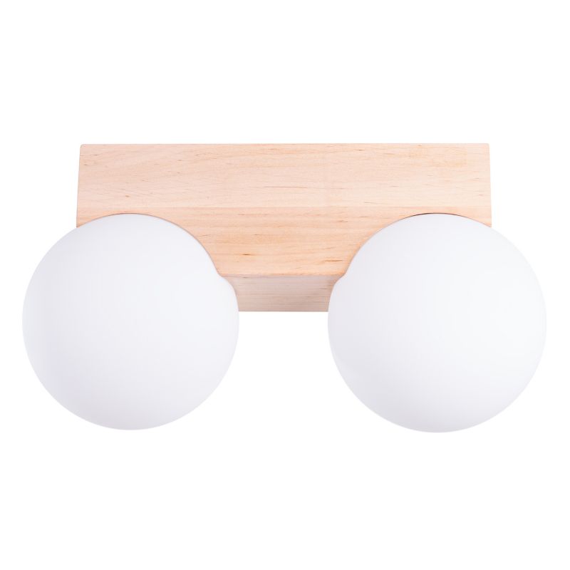 Plafon Sollux Lighting BULBO 2 naturalne drewno 1 szt.