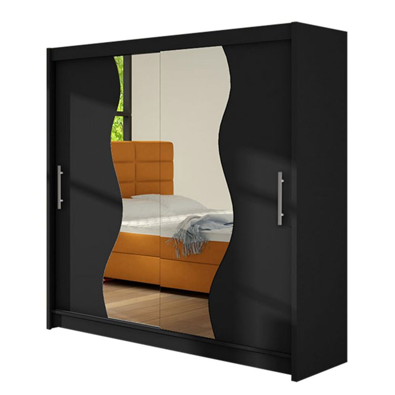 Szafa MIRJAN 24 z drzwiami przesuwnymi Begas czarny/lustro 1 szt.