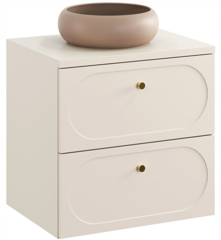 Szafka pod umywalkę Furnidea 60 cm beż piaskowy Donna Sand z umywalką 1 szt.