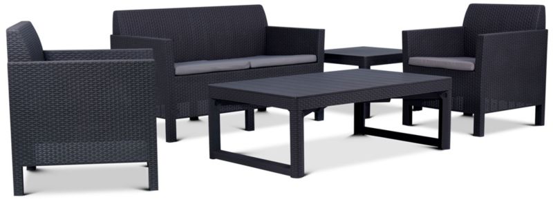Komplet mebli ogrodowych Keter Orlando Set Lyon II dla 4 osób Grafitowy 1 kpl.