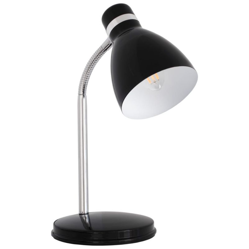 Lampka biurkowa Kanlux Zara chromowana czarna 1 x E14 x 40W IP20 wym: 30 x 15 x 15 cm metal - 1 szt.