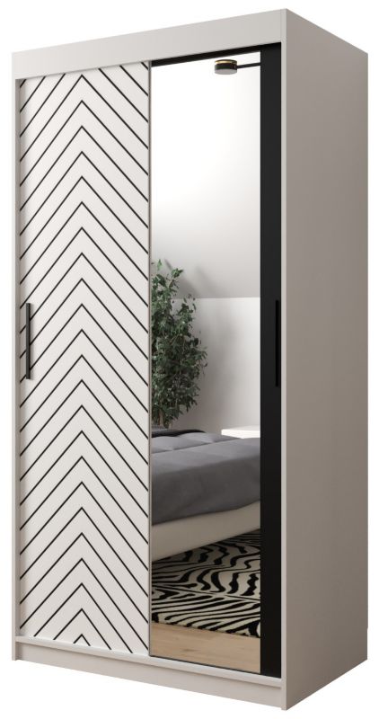 Szafa przesuwna Garderoba Abiks Jodełka 2 100 biały + biały 1 szt.