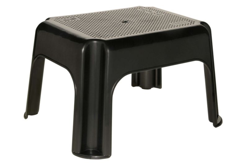Antypoślizgowy taboret Keeeper Tim o nośności 150kg, grafitowy 36,5 x 30 x 24 cm, podest z tworzywa PP, 1 szt.