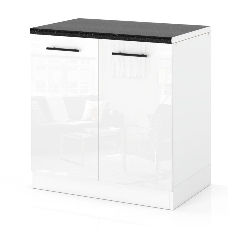 Szafka Kuchenna Hurtownia-Mebli Stojąca D80 sPremium 80cm Biały Mat Biały Połysk 80x52x85 cm 1szt.