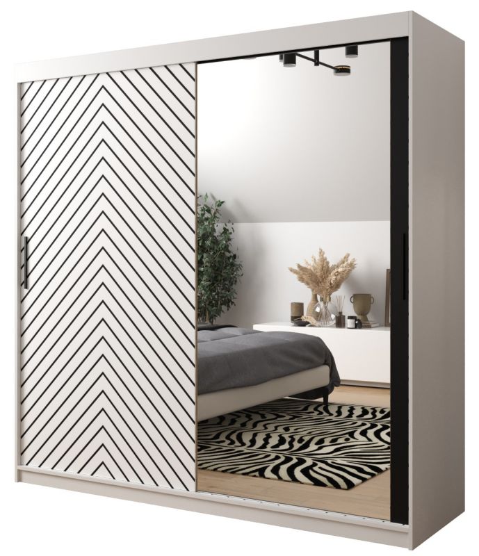 Szafa przesuwna Garderoba Abiks Jodełka 2 200 biały + biały 1 szt.