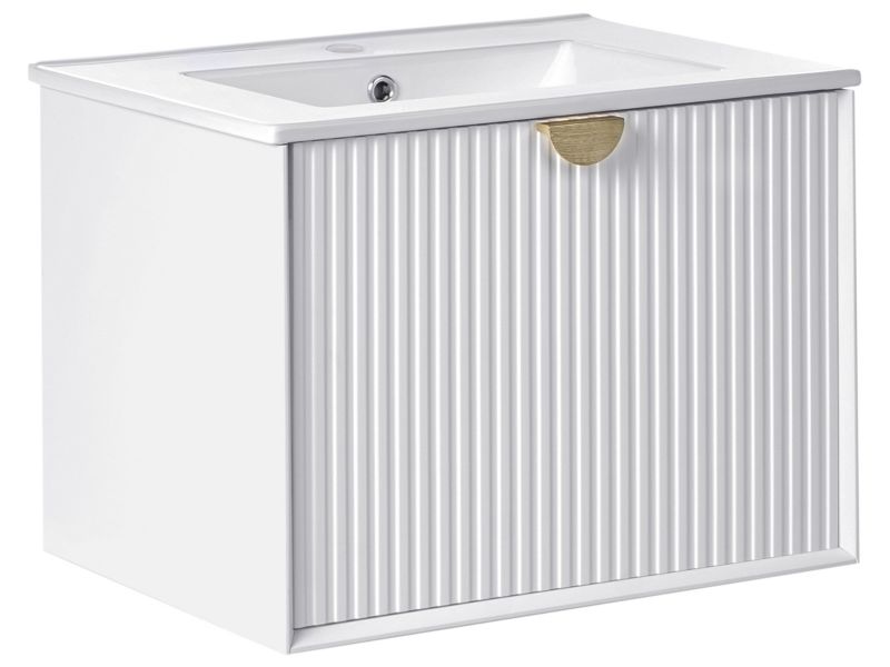 Szafka łazienkowa wisząca z umywalką Bonaire 60 cm Biały 1 szt.