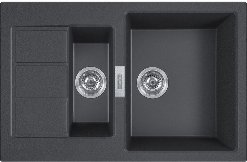 Zlewozmywak Franke Sirius 2.0 onyx 1,5-komorowy tectonite odwracalny 78x50 cm 1 szt.