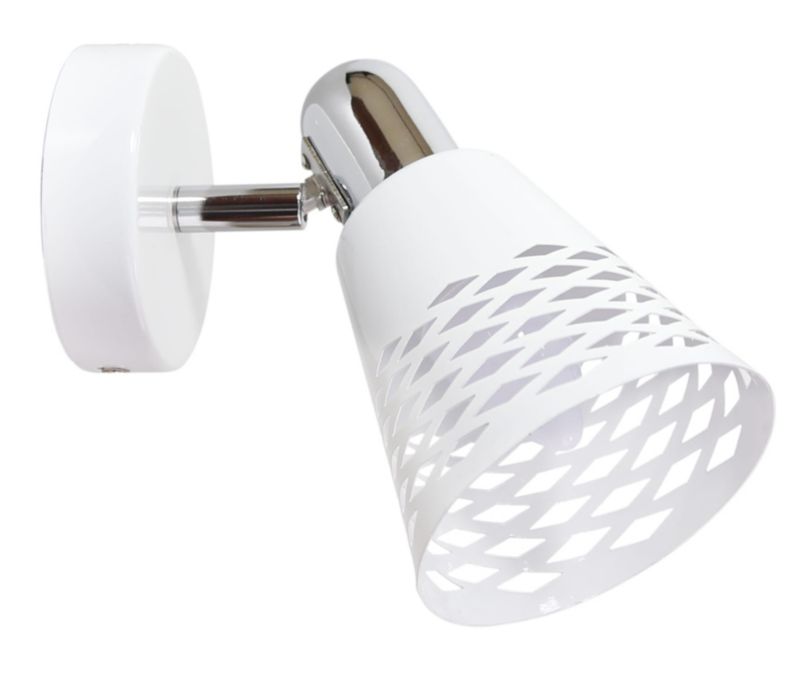 Kinkiet ścienny Candellux Discovery biały chromowany 1 x E14 x 40W IP20 wym: 16 x 10 x 20 cm - 1 szt.