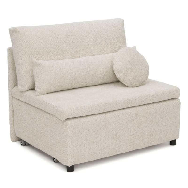 Sofa dwuosobowa z funkcją spania MebleMWM ELITTE anthology 01 boucle poduszki w zestawie 1 szt.