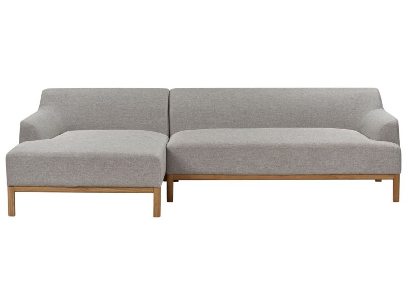 Sofa narożna prawostronna Sosjo Jasnoszary Tkanina Prawostronny 1 szt.