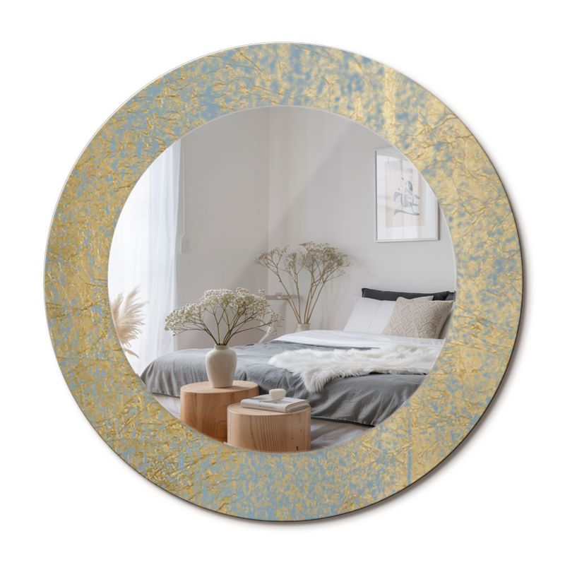 Lustro Okrągłe z Nadrukiem ArtPrintCave 50 cm Loftowy Wzór z Drukowaną Ramką do Przedpokoju 1 szt.