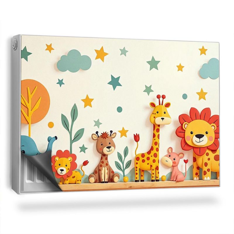 Dekoracyjna osłona mata na kaloryfer Wallfluent 90x60 cm Pastelowe zwierzątka 1 szt.