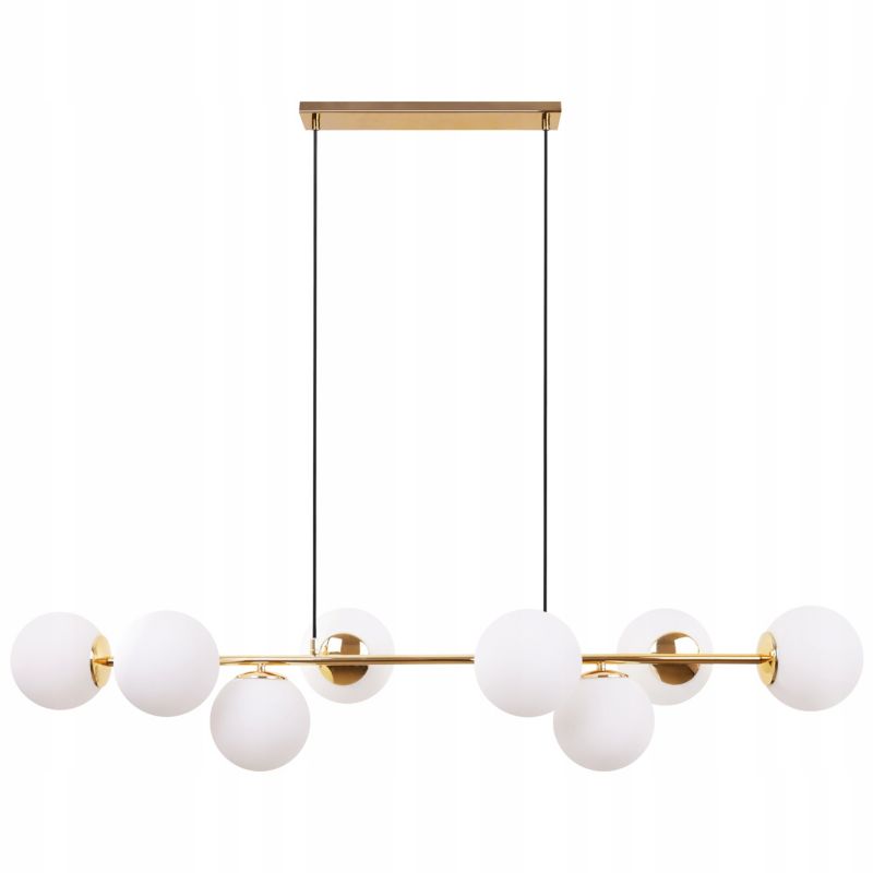 Lampa sufitowa wisząca Light Home LH Siena 8x E14 60W złoty 46cm klosz mleczny 1szt.