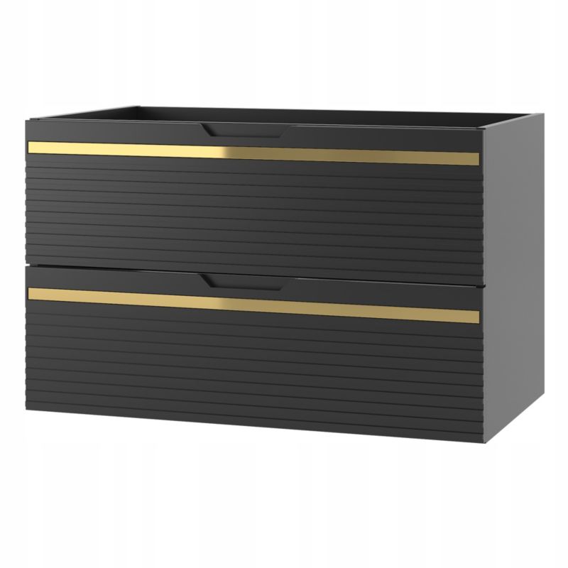 Szafka pod umywalkę Furnidea 80 cm czarna frezowana mat Vesper 1 szt.