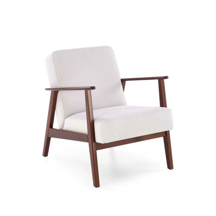 Fotel Halmar tapicerowany MILANO 1S jasny beżowy/orzech 1 szt