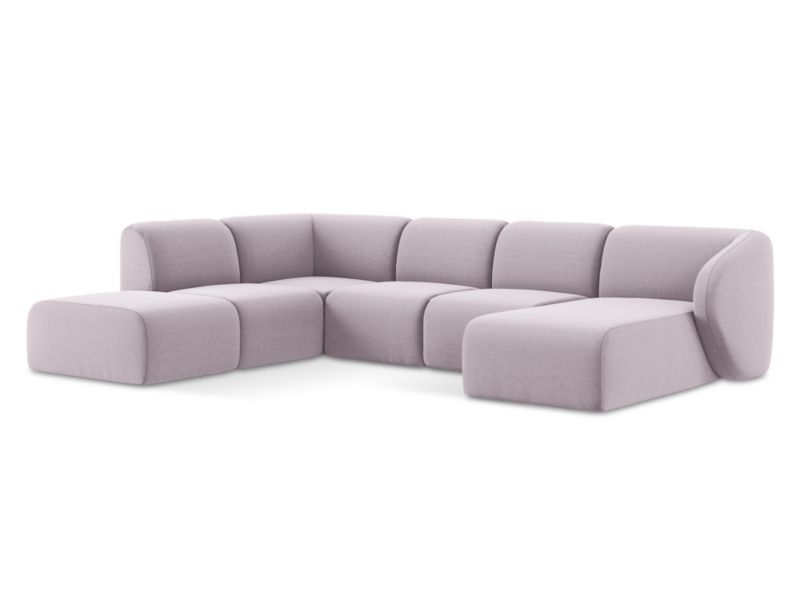 Sofa panoramiczna LaMiaSofa CERVO z tkaniny welwetowej 325x236 cm lawendowy 1 szt.