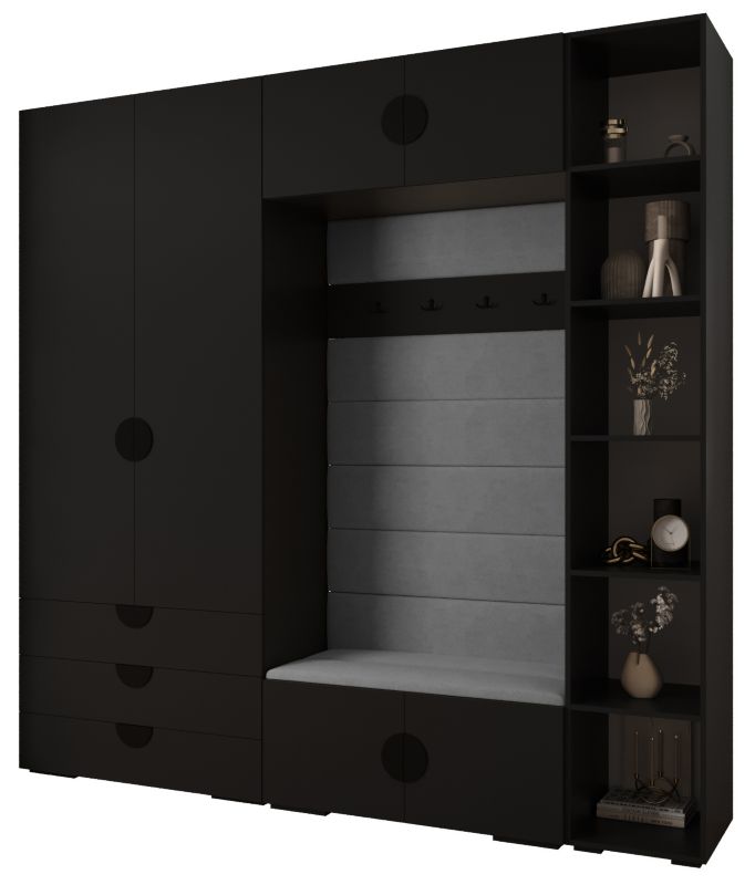 Garderoba do przedpokoju Abiks INOVA 4 Z10 czarny+czarny+manila16 1 szt.