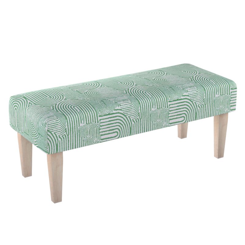 Ławka Dekoria 100 x 40 x 40 cm miętowe łuki na kremowym tle 1 szt.