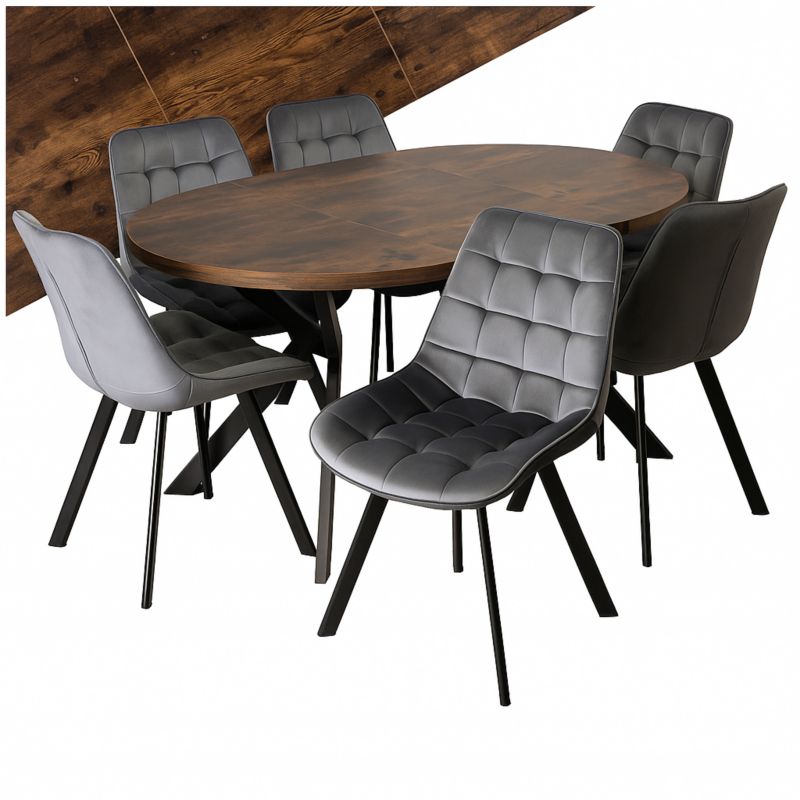 Stół Mebel Elite Z Krzesłami Zestaw Rozkładany 100-250 Komplet Do Salon Jadalni Kuchni 1 szt