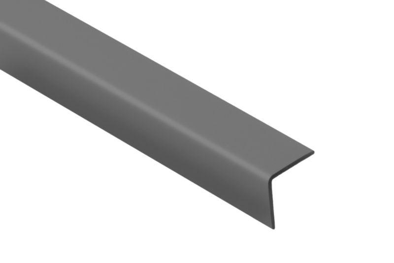 Kątownik PVC gładki 1000 x 15 x 15 x 1 mm atracyt mat