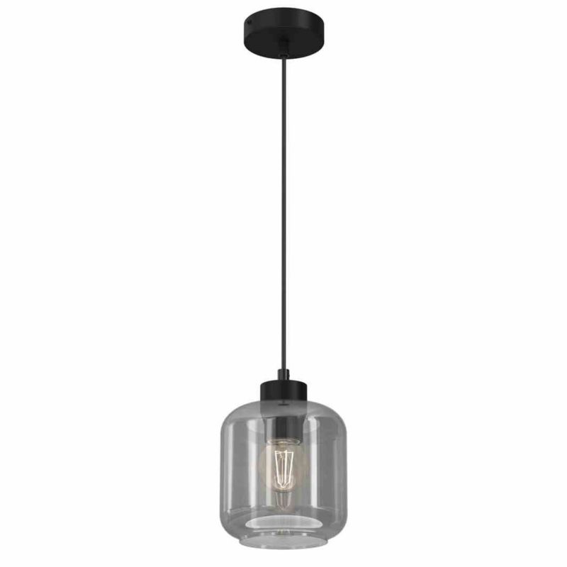 Lampa wisząca Milagro Sombra 3732 czarna-dymiona szerokość 16 cm 1xE27 x 60W 1 szt.