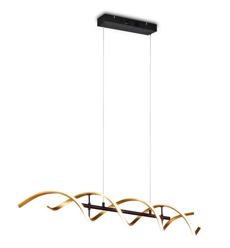 Lampa sufitowa wisząca Trio Sequence złoto-czarna-biała wym: 150 x 104,5 x 16 cm wbudowany LED 45W 1 szt.