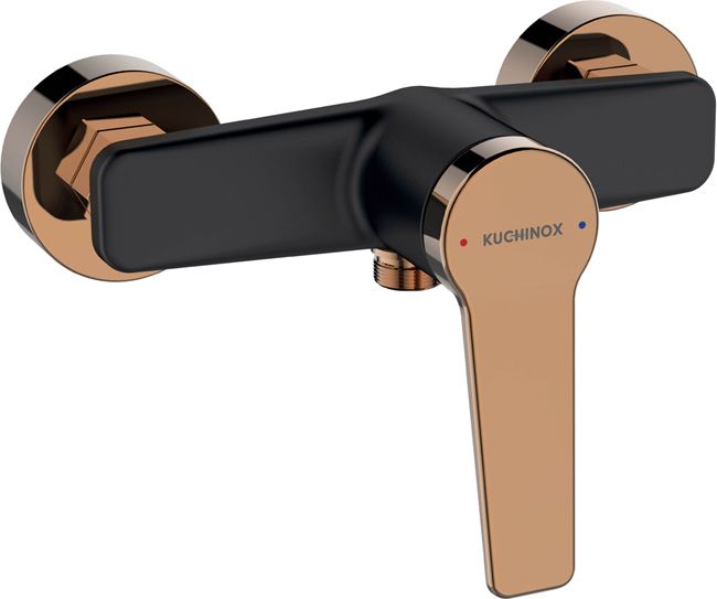 Bateria prysznicowa Kuchinox Alanis czarna / różowe złoto