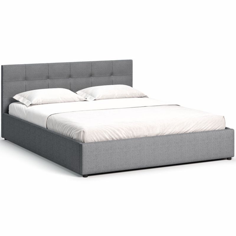 Łóżko tapicerowane Jana Mira 140 cm szare z pojemnikiem i stelażem 02828 1 szt