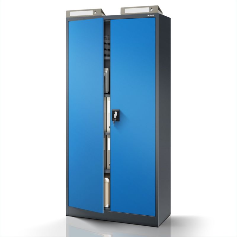 Szafa metalowa biurowa Jan Nowak 195x90x40 cm niebiesko-antracytowa 1 szt