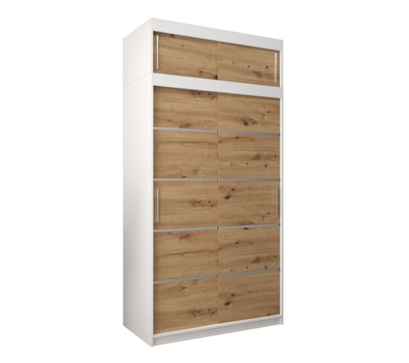 Szafa przesuwna Abiks Verona 1 120 biały + artisan z nadstawką 1 szt.