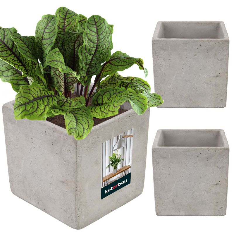 Doniczka betonowa KOTARBAU kwadrat 16 cm 2 szt.